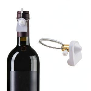 50 Pcs Wine Security Tags, EAS 58Khz Retail Anti-Theft System Retractable Strap for Wine Bottle Anti-Theft Lock Security Wine Bottle Tags Retail Anti-Theft Equipment Accessories (White)-0