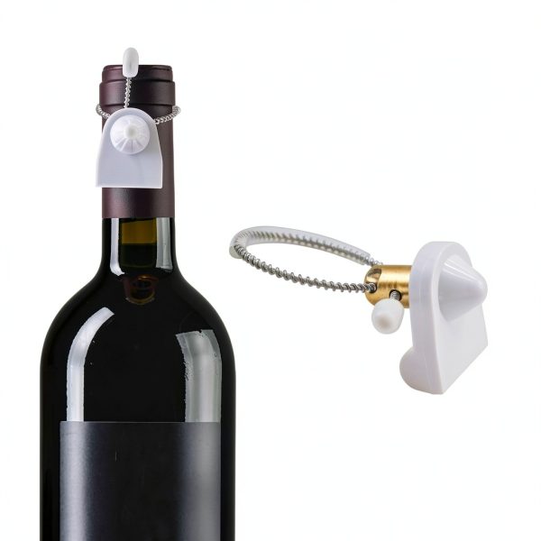 50 Pcs Wine Security Tags, EAS 58Khz Retail Anti-Theft System Retractable Strap for Wine Bottle Anti-Theft Lock Security Wine Bottle Tags Retail Anti-Theft Equipment Accessories (White)-0