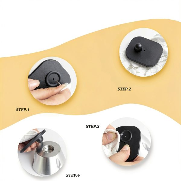 1000Pcs Security Tags with Pins 8.2MHz Hard Tag for Clothing(Black)-4
