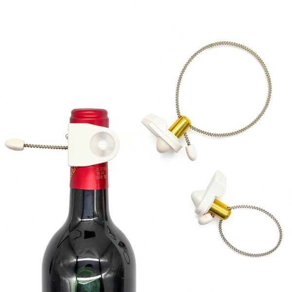 50 Pcs Wine Security Tags, EAS 58Khz Retail Anti-Theft System Retractable Strap for Wine Bottle Anti-Theft Lock Security Wine Bottle Tags Retail Anti-Theft Equipment Accessories (White)-1