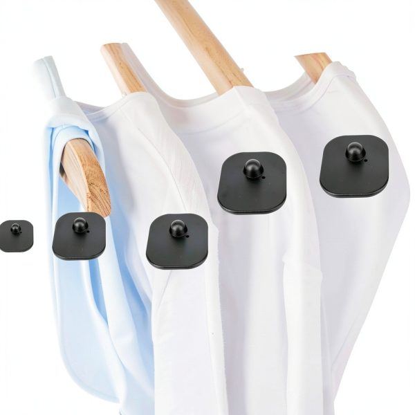 RF 8.2Mhz Large Black Clothing Security Tags (100PCS with Pins) ABS Retail Anti-Theft Alarm Tags, Checkpoint Compatible Shop Security Equipment-4